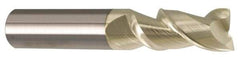 Accupro - 1", 2" LOC, 1" Shank Diam, 4" OAL, 2 Flute, Solid Carbide Square End Mill - Single End, ZrN Finish, Spiral Flute, Variable° Helix, Centercutting, Right Hand Cut, Right Hand Flute - USA Tool & Supply