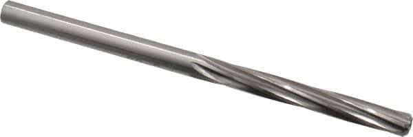 Made in USA - #2 High Speed Steel 6 Flute Chucking Reamer - Spiral Flute, 0.221" Straight Shank, 1-1/2" Flute Length, 3-7/8" OAL - USA Tool & Supply