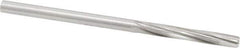 Made in USA - #5 High Speed Steel 6 Flute Chucking Reamer - Spiral Flute, 0.2055" Straight Shank, 1-1/4" Flute Length, 3-3/4" OAL - USA Tool & Supply