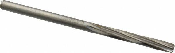 Made in USA - #11 High Speed Steel 6 Flute Chucking Reamer - Spiral Flute, 0.191" Straight Shank, 1-1/4" Flute Length, 3-1/2" OAL - USA Tool & Supply