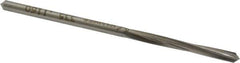 Made in USA - #32 High Speed Steel 4 Flute Chucking Reamer - Spiral Flute, 0.116" Straight Shank, 7/8" Flute Length, 2-3/4" OAL - USA Tool & Supply