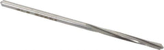 Made in USA - #43 High Speed Steel 4 Flute Chucking Reamer - Spiral Flute, 0.089" Straight Shank, 3/4" Flute Length, 2-1/4" OAL - USA Tool & Supply
