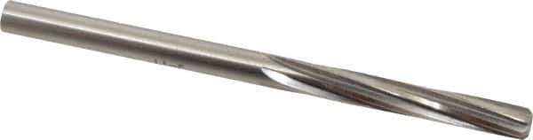 Made in USA - Letter E High Speed Steel 6 Flute Chucking Reamer - Spiral Flute, 1/4" Straight Shank, 1-1/2" Flute Length, 4" OAL - USA Tool & Supply