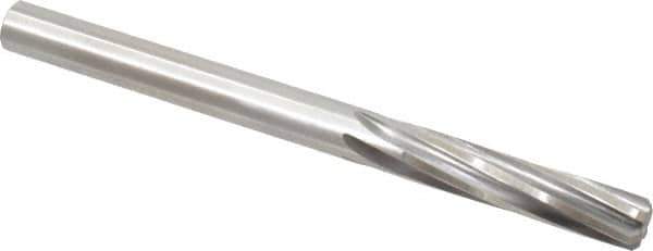 Made in USA - 27/64" High Speed Steel 6 Flute Chucking Reamer - Spiral Flute, 27/64" Straight Shank, 1-3/4" Flute Length, 5-3/8" OAL - USA Tool & Supply
