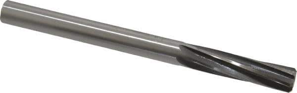 Made in USA - 15/32" High Speed Steel 6 Flute Chucking Reamer - Spiral Flute, 15/32" Straight Shank, 1-3/4" Flute Length, 5-3/4" OAL - USA Tool & Supply