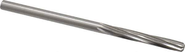 Made in USA - 0.1855" High Speed Steel 6 Flute Chucking Reamer - Spiral Flute, 0.1855" Straight Shank, 1-1/8" Flute Length, 3-1/2" OAL - USA Tool & Supply