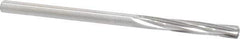 Made in USA - 3/16" High Speed Steel 6 Flute Chucking Reamer - Spiral Flute, 3/16" Straight Shank, 1-1/8" Flute Length, 3-1/2" OAL - USA Tool & Supply