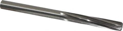 Made in USA - 3/8" High Speed Steel 6 Flute Chucking Reamer - Spiral Flute, 3/8" Straight Shank, 1-3/4" Flute Length, 5" OAL - USA Tool & Supply