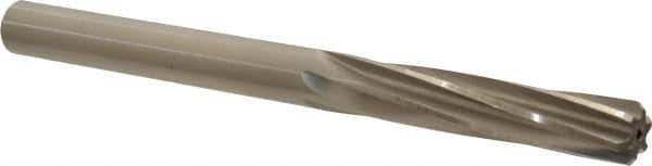 Made in USA - 0.4355" High Speed Steel 6 Flute Chucking Reamer - Spiral Flute, 0.4355" Straight Shank, 1-3/4" Flute Length, 5-1/2" OAL - USA Tool & Supply