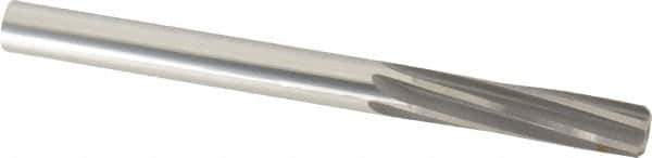 Made in USA - 1/2" High Speed Steel 6 Flute Chucking Reamer - Spiral Flute, 1/2" Straight Shank, 2" Flute Length, 6" OAL - USA Tool & Supply