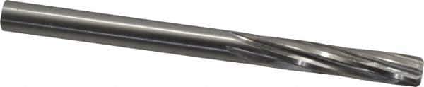 Made in USA - Letter U High Speed Steel 6 Flute Chucking Reamer - Spiral Flute, 0.368" Straight Shank, 1-3/4" Flute Length, 5" OAL - USA Tool & Supply