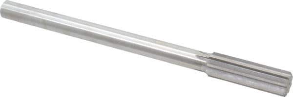 Made in USA - 23/32" Cobalt 8 Flute Chucking Reamer - Straight Flute, 0.5615" Straight Shank, 2-1/4" Flute Length, 9" OAL - USA Tool & Supply