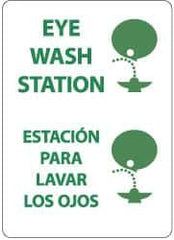 NMC - "Eye Wash Station", 14" Long x 10" Wide, Rigid Plastic Safety Sign - Rectangle, 0.05" Thick, Use for First Aid - USA Tool & Supply