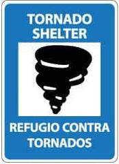 NMC - "Tornado Shelter", 14" Long x 10" Wide, Aluminum Safety Sign - Rectangle, 0.04" Thick, Use for Accident Prevention - USA Tool & Supply