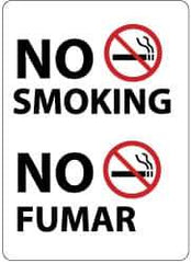 NMC - "No Smoking", 14" Long x 10" Wide, Pressure-Sensitive Vinyl Safety Sign - Rectangle, 0.004" Thick, Use for Smoking Regulations - USA Tool & Supply