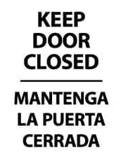 NMC - "Keep Door Closed", 14" Long x 10" Wide, Rigid Plastic Safety Sign - Rectangle, 0.05" Thick, Use for Security & Admittance - USA Tool & Supply
