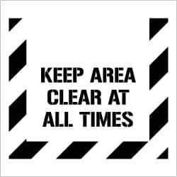 NMC - Keep Area Clear at All Times Stencil - 0.06 Inch Thick, Polyethylene, English - USA Tool & Supply
