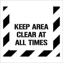 NMC - Keep Area Clear at All Times Stencil - 0.06 Inch Thick, Polyethylene, English - USA Tool & Supply