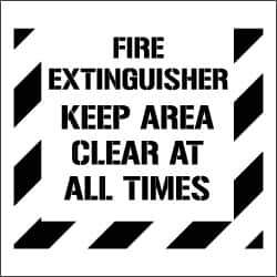 NMC - Fire Extinguisher - Keep Area Clear at All Times Stencil - 0.06 Inch Thick, Polyethylene, English - USA Tool & Supply
