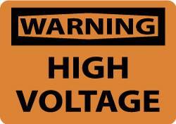 NMC - "Warning - High Voltage", 7" Long x 10" Wide, Aluminum Safety Sign - Rectangle, 0.04" Thick, Use for Accident Prevention - USA Tool & Supply