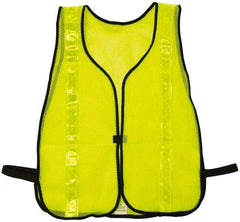 NMC - One Size Fits Most High Visibility Lime Mesh/Solid General Purpose Vest - Hook & Loop Closure, Polyester - USA Tool & Supply