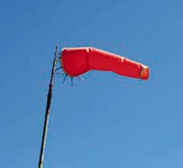 NMC - Vinyl Coated Fabric Wind Sock - 18 Inch Inlet Diameter, 96 Inch Long, Orange - USA Tool & Supply