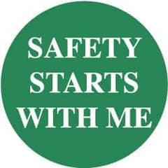 NMC - Safety Starts with Me, Hard Hat Label - White on Green, 2" Thick, For Accident Prevention - USA Tool & Supply
