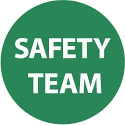 NMC - Safety Team, Hard Hat Label - White on Green, 2" Thick, For Accident Prevention - USA Tool & Supply