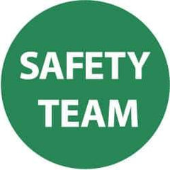 NMC - Safety Team, Hard Hat Label - White on Green, 2" Thick, For Accident Prevention - USA Tool & Supply