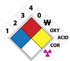 NMC - 10" Long x 10" Wide, Pressure-Sensitive Vinyl Safety Sign - Square, 0.01" Thick, Use for Hazardous Materials - USA Tool & Supply