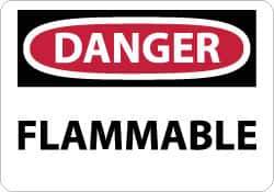 NMC - Danger - Flammable, Aluminum Fire Sign - 10" Wide x 7" High - USA Tool & Supply