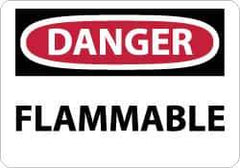 NMC - Danger - Flammable, Aluminum Fire Sign - 10" Wide x 7" High - USA Tool & Supply