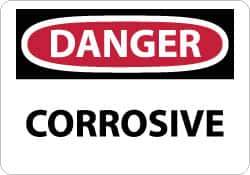 NMC - "Danger - Corrosive", 7" Long x 10" Wide, Rigid Plastic Safety Sign - Rectangle, 0.05" Thick, Use for Hazardous Materials - USA Tool & Supply