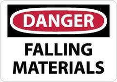 NMC - "Danger - Falling Materials", 7" Long x 10" Wide, Aluminum Safety Sign - Rectangle, 0.04" Thick, Use for Accident Prevention - USA Tool & Supply