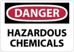 NMC - "Danger - Hazardous Chemicals", 7" Long x 10" Wide, Aluminum Safety Sign - Rectangle, 0.04" Thick, Use for Hazardous Materials - USA Tool & Supply