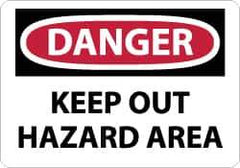 NMC - "Danger - Keep Out - Hazard Area", 7" Long x 10" Wide, Aluminum Safety Sign - Rectangle, 0.04" Thick, Use for Accident Prevention - USA Tool & Supply