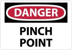 NMC - "Danger - Pinch Point", 7" Long x 10" Wide, Aluminum Safety Sign - Rectangle, 0.04" Thick, Use for Accident Prevention - USA Tool & Supply