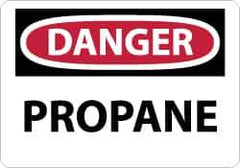 NMC - "Danger - Propane", 7" Long x 10" Wide, Aluminum Safety Sign - Rectangle, 0.04" Thick, Use for Hazardous Materials - USA Tool & Supply