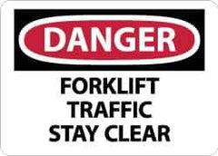 NMC - "Danger - Forklift Traffic - Stay Clear", 10" Long x 14" Wide, Rigid Plastic Safety Sign - Rectangle, 0.05" Thick, Use for Accident Prevention - USA Tool & Supply