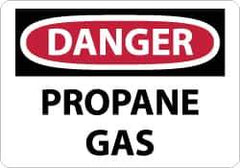 NMC - "Danger - Propane Gas", 7" Long x 10" Wide, Aluminum Safety Sign - Rectangle, 0.04" Thick, Use for Hazardous Materials - USA Tool & Supply