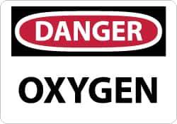 NMC - "Danger - Oxygen", 7" Long x 10" Wide, Aluminum Safety Sign - Rectangle, 0.04" Thick, Use for Hazardous Materials - USA Tool & Supply