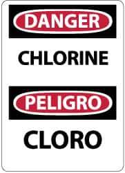 NMC - "Danger - Chlorine", 14" Long x 10" Wide, Aluminum Safety Sign - Rectangle, 0.04" Thick, Use for Hazardous Materials - USA Tool & Supply