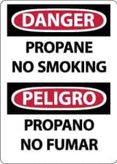 NMC - "Danger - Propane - No Smoking", 14" Long x 10" Wide, Rigid Plastic Safety Sign - Rectangle, 0.05" Thick, Use for Accident Prevention - USA Tool & Supply