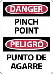 NMC - "Danger - Pinch Point", 14" Long x 10" Wide, Pressure-Sensitive Vinyl Safety Sign - Rectangle, 0.004" Thick, Use for Accident Prevention - USA Tool & Supply