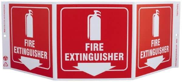 NMC - Fire Extinguisher, Rigid Plastic Fire Sign - 20" Wide x 7-1/2" High - USA Tool & Supply