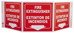 NMC - Fire Extinguisher, Rigid Plastic Fire Sign - 20" Wide x 7-1/2" High, English/Spanish - USA Tool & Supply