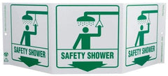 NMC - "Safety Shower", 7-1/2" Long x 20" Wide, Rigid Plastic Safety Sign - Rectangle, 0.01" Thick, Use for First Aid - USA Tool & Supply