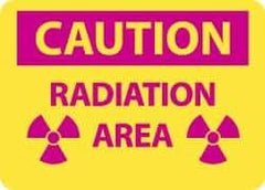 NMC - "Radiation Area", 10" Long x 14" Wide, Pressure-Sensitive Vinyl Safety Sign - Rectangle, 0.004" Thick, Use for Accident Prevention - USA Tool & Supply