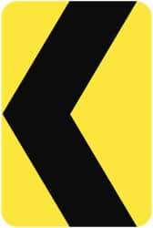 NMC - "Chevron", 12" Wide x 18" High, Aluminum Traffic Control Signs - 0.08" Thick, Black on Yellow, High Intensity Reflectivity, Rectangle, Post Mount - USA Tool & Supply