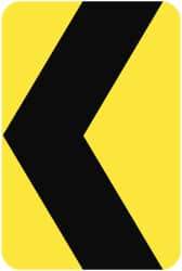 NMC - "Chevron", 18" Wide x 24" High, Aluminum Traffic Control Signs - 0.08" Thick, Black on Yellow, High Intensity Reflectivity, Rectangle, Post Mount - USA Tool & Supply
